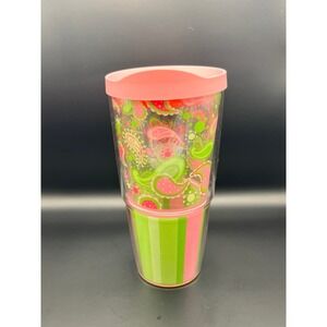 Tervis Tumbler with Lid Pink Green Paisley Design‎ Insulated Cup Travel Mug 24oz